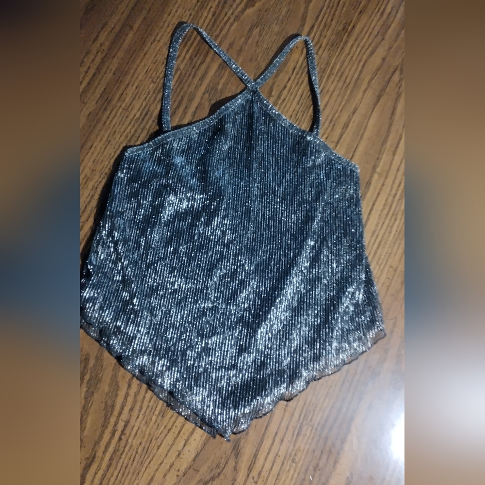 NWT Shiny Silver Camisole